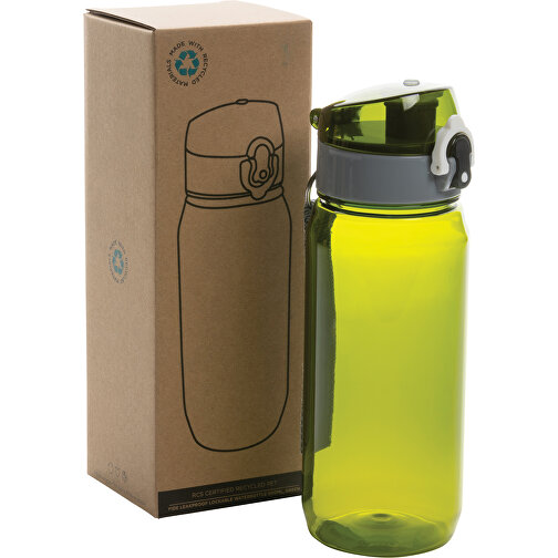 Yide RCS  RPET Verschließbare Wasserflasche 600ml , grün, PET - recycelt, 21,40cm (Höhe), Bild 10