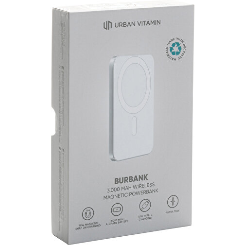 Urban Vitamin Burbank 3000mAh power bank wykonany z tworzywa sztucznego/aluminium RCS, Obraz 18