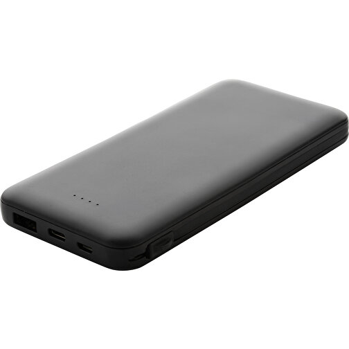 Lockhart 10.000mAh Powerbank Aus RCS Kunststoff , schwarz, ABS - recycelt, 14,50cm x 1,60cm (Länge x Höhe), Bild 1