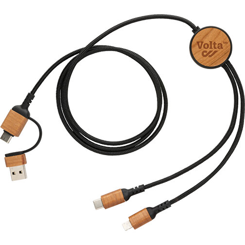 Ohio 6-in-1-Kabel Aus RCS Zertifiziert Recyceltem Kunststoff , schwarz, FSC® Holz, 120,00cm (Höhe), Bild 4