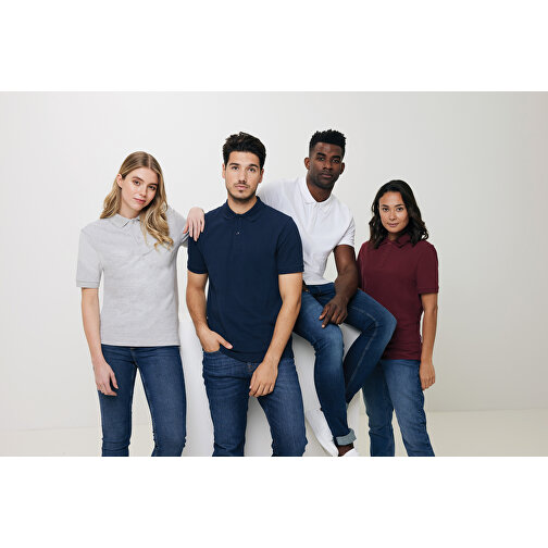 Iqoniq Yosemite Piqué-Poloshirt Aus Recycelter Baumwolle , heather grey, 50% recycelte und 50% biologische Baumwolle, 5XL, 82,50cm x 0,50cm (Länge x Höhe), Bild 6