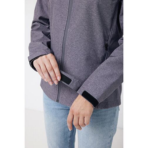 Iqoniq Makalu Damen Softshelljacke Aus Recyceltem Polyester , vulcano heather grey, 91% recyceltes Polyester, 7% recyceltes TPU, 2% Elastan, XS, 62,00cm x 2,50cm (Länge x Höhe), Bild 11