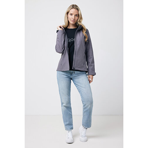 Iqoniq Makalu Damen Softshelljacke Aus Recyceltem Polyester , vulcano heather grey, 91% recyceltes Polyester, 7% recyceltes TPU, 2% Elastan, XS, 62,00cm x 2,50cm (Länge x Höhe), Bild 6