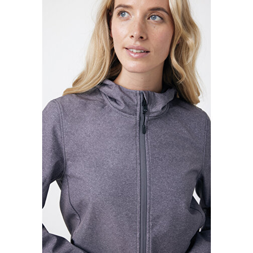 Iqoniq Makalu Damen Softshelljacke Aus Recyceltem Polyester , vulcano heather grey, 91% recyceltes Polyester, 7% recyceltes TPU, 2% Elastan, XS, 62,00cm x 2,50cm (Länge x Höhe), Bild 9