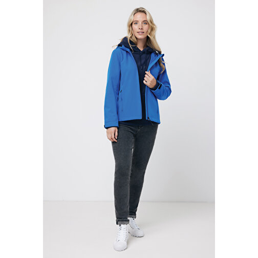 Iqoniq Makalu Damen Softshelljacke Aus Recyceltem Polyester , Königsblau, 91% recyceltes Polyester, 7% recyceltes TPU, 2% Elastan, XS, 62,00cm x 2,50cm (Länge x Höhe), Bild 5