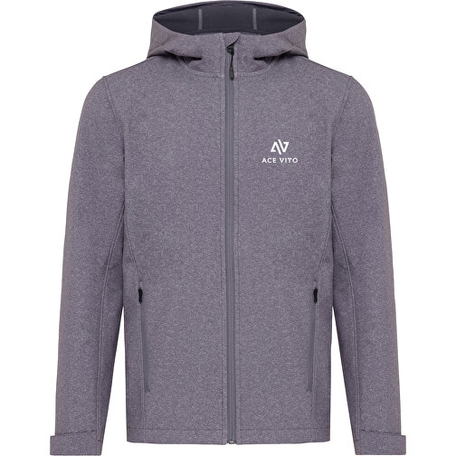 Iqoniq Makalu Herren Softshelljacke Aus Recyceltem Polyester , vulcano heather grey, 91% recyceltes Polyester, 7% recyceltes TPU, 2% Elastan, XL, 75,00cm x 3,00cm (Länge x Höhe), Bild 10