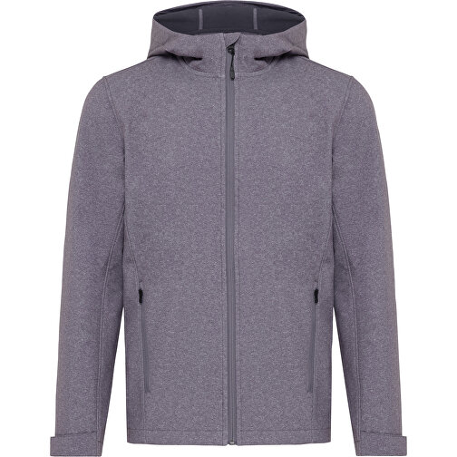 Iqoniq Makalu Herren Softshelljacke Aus Recyceltem Polyester , vulcano heather grey, 91% recyceltes Polyester, 7% recyceltes TPU, 2% Elastan, L, 73,00cm x 3,00cm (Länge x Höhe), Bild 1