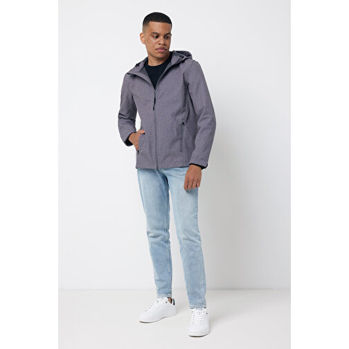 Iqoniq Makalu Herren Softshelljacke Aus Recyceltem Polyester , vulcano heather grey, 91% recyceltes Polyester, 7% recyceltes TPU, 2% Elastan, L, 73,00cm x 3,00cm (Länge x Höhe), Bild 5