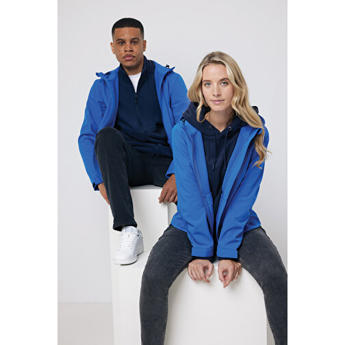 Iqoniq Makalu Herren Softshelljacke Aus Recyceltem Polyester , Königsblau, 91% recyceltes Polyester, 7% recyceltes TPU, 2% Elastan, S, 69,00cm x 2,50cm (Länge x Höhe), Bild 3