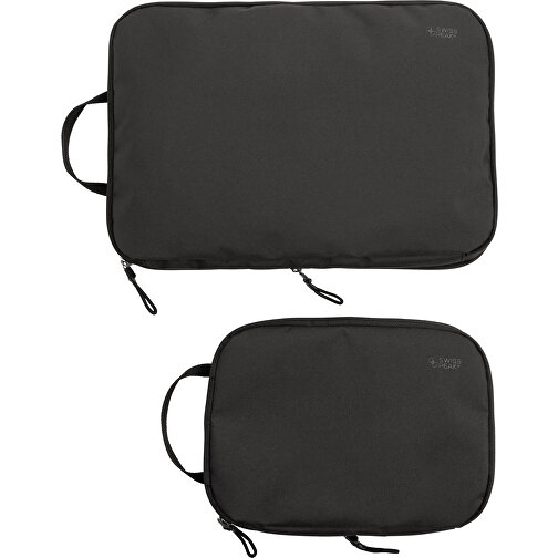 Swiss Peak Ridge AWARE™ RPET-Kompressions-Reisewürfel, 2pcs , schwarz, PET - recycelt, 36,00cm x 3,00cm (Länge x Höhe), Bild 6