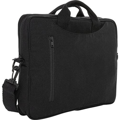 Laluka AWARE™ 15.4' Laptop-Tasche Aus Recycelter Baumwolle , schwarz, Baumwolle - recycelt, 39,00cm x 5,00cm (Länge x Höhe), Bild 1