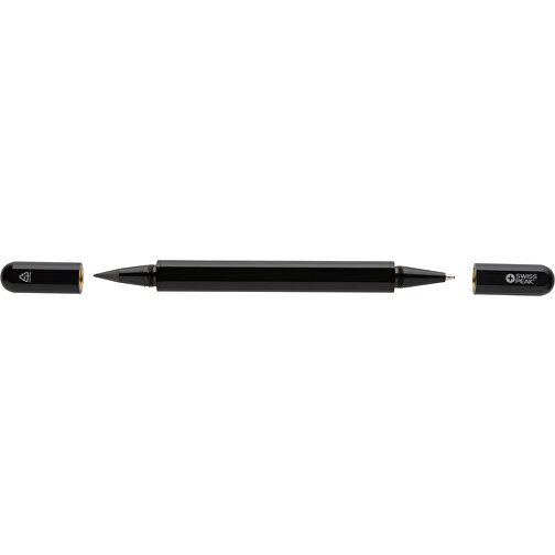Swiss Peak Storm Dual-Tip-Pen Aus RCS Recyceltem Aluminum , schwarz, Aluminium - recycelt, 14,80cm (Höhe), Bild 3