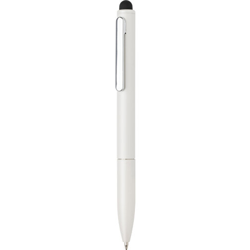 Kymi Stift Mit Stylus Aus RCS Recyceltem Aluminum , weiss, Recycelte Aluminiumlegierung, 12,90cm (Höhe), Bild 2