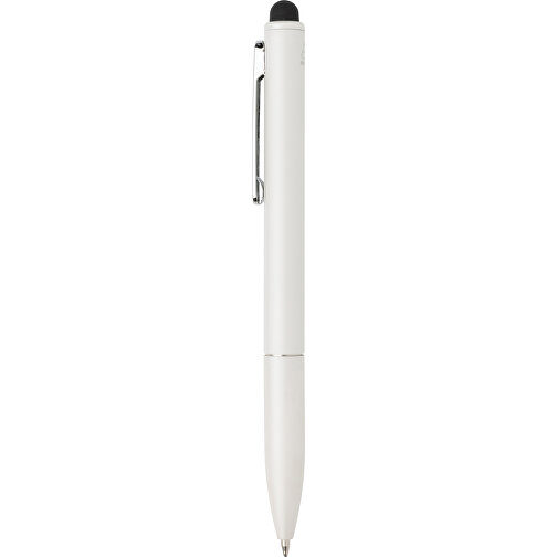 Kymi Stift Mit Stylus Aus RCS Recyceltem Aluminum , weiß, Recycelte Aluminiumlegierung, 12,90cm (Höhe), Bild 4