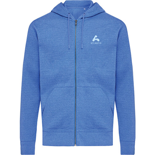 Iqoniq Abisko Zip-Kapuzenpullover Aus Recycelter Baumwolle , heather blue, 50% recycelte und 50% biologische Baumwolle, XL, 76,00cm x 1,00cm (Länge x Höhe), Bild 4