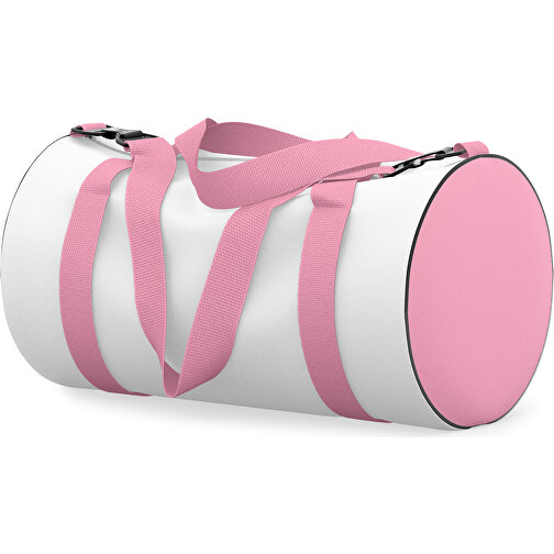 Sporttasche Modernfit , weiss / hellpink, Sublimation Poliester 300g, 27,00cm x 27,00cm x 50,00cm (Länge x Höhe x Breite), Bild 2