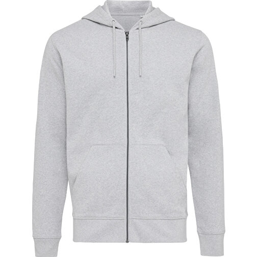 Iqoniq Abisko Zip-Kapuzenpullover Aus Recycelter Baumwolle , heather grey, 50% recycelte und 50% biologische Baumwolle, XS, 64,00cm x 1,00cm (Länge x Höhe), Bild 1