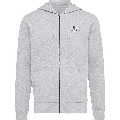 Iqoniq Abisko Zip-Kapuzenpullover Aus Recycelter Baumwolle , heather grey, 50% recycelte und 50% biologische Baumwolle, S, 68,00cm x 1,00cm (Länge x Höhe), Bild 4