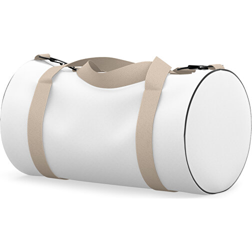 Sporttasche Modernfit , weiss / beige, Sublimation Poliester 300g, 27,00cm x 27,00cm x 50,00cm (Länge x Höhe x Breite), Bild 1