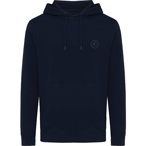 Iqoniq Rila Lightweight Hoodie Aus Recycelter Baumwolle , navy blau, 30% recycelte und 70% biologische Baumwolle, M, 72,00cm x 1,00cm (Länge x Höhe), Bild 4