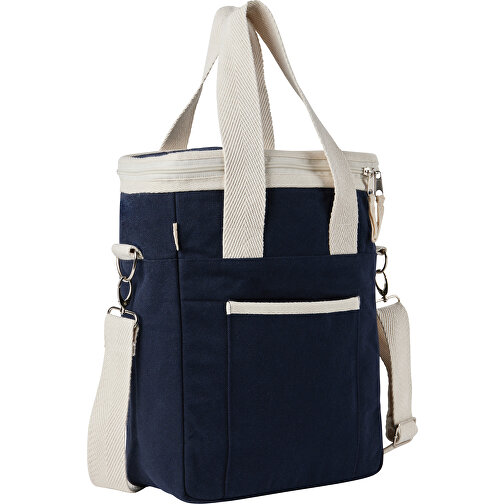 VINGA Volonne AWARE™ Kühltasche Aus Recyceltem Canvas , navy blau, Baumwolle - recycelt, 34,00cm x 12,00cm (Länge x Höhe), Bild 3