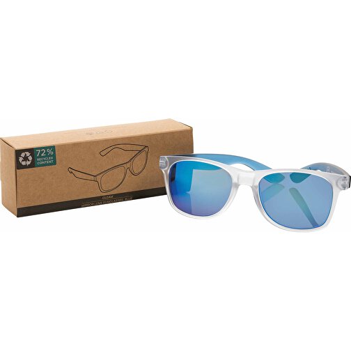 Gleam Sonnenbrille Aus RCS Rec. PC Mit Verspiegelten Gläsern, Blau , blau, PC - recycelt, 3,20cm (Höhe), Bild 3