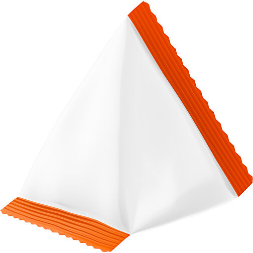 Fruchtgummi Tetraeder Trolli , Trolli, weiss / orange, Folie, 7,00cm x 6,50cm (Höhe x Breite), Bild 1