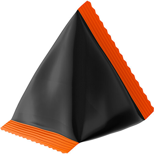 Fruchtgummi Tetraeder Trolli , Trolli, schwarz / orange, Folie, 7,00cm x 6,50cm (Höhe x Breite), Bild 1