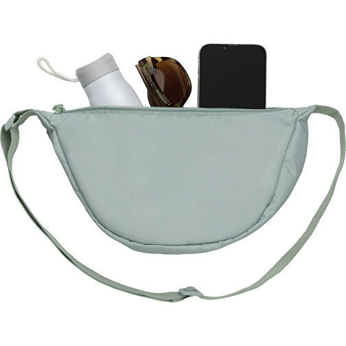 Crescent AWARE™ RPET Half-Moon Sling Tasche, Iceberg Green , iceberg green, PET - recycelt, 33,00cm x 15,00cm x 8,50cm (Länge x Höhe x Breite), Bild 3