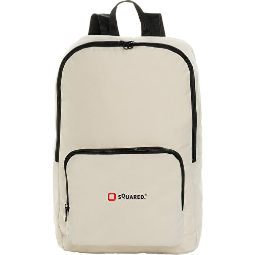 Dillon AWARE™ RPET Faltbarer Klassischer Rucksack, Off White , off white, PET - recycelt, 32,50cm x 44,00cm x 11,00cm (Länge x Höhe x Breite), Bild 8