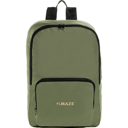 Dillon AWARE™ RPET Faltbarer Klassischer Rucksack, Grün , grün, PET - recycelt, 32,50cm x 44,00cm x 11,00cm (Länge x Höhe x Breite), Bild 8