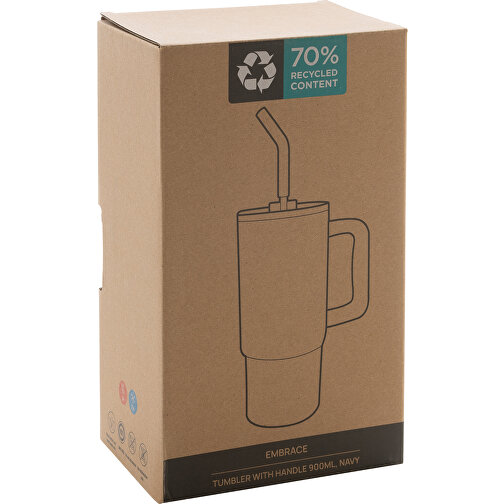 Embrace Deluxe Becher Aus RCS Recyceltem Edelstahl 900ml, Navy Blau , navy blau, Rostfreier Stahl - recycelt,PP, 14,70cm x 23,50cm (Länge x Höhe), Bild 14