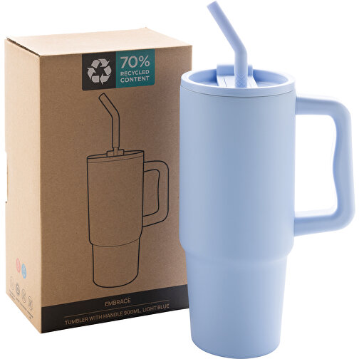 Taza Embrace Deluxe de acero inoxidable reciclado RCS 900 ml, azul claro, Imagen 16