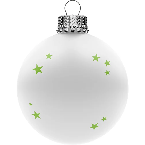 Boule de Noël moyenne 66 mm, couronne argentée, mate, Image 1