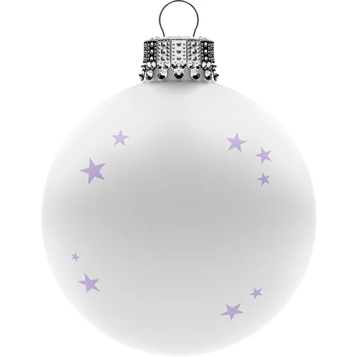 Boule de Noël moyenne 66 mm, couronne argentée, mate, Image 1