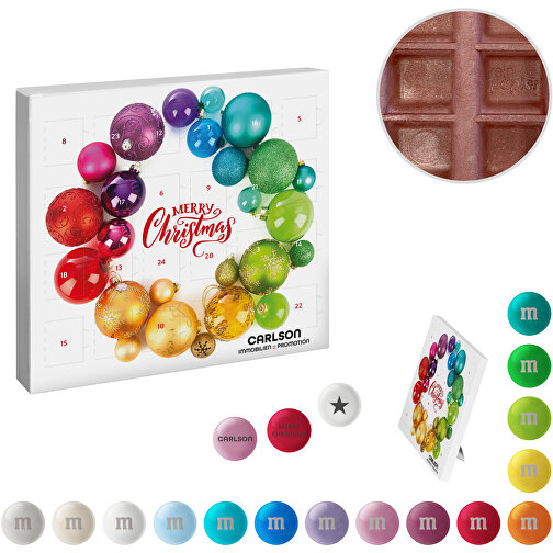 mini calendario de adviento reinpapier® con lentejas de chocolate M&M\'S® personalizadas, Imagen 1