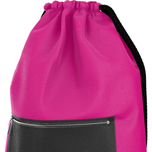 Premium Sportbeutel ColourPrime , schwarz / pink, Sublimation-fabric 200g - Polyester (PU), 33,00cm x 45,00cm (Höhe x Breite), Bild 4