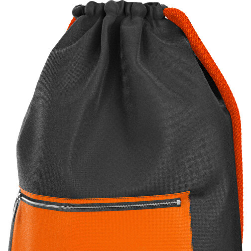 Premium Sportbeutel ColourPrime , orange / schwarz, Sublimation-fabric 200g - Polyester (PU), 33,00cm x 45,00cm (Höhe x Breite), Bild 4