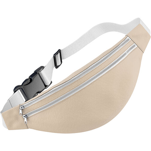 Stylische Gürteltasche Fanny , beige / weiß, Sublimation-fabric 200g - Polyester (PU), 13,00cm x 33,00cm (Höhe x Breite), Bild 1