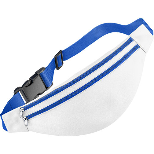 Stylische Gürteltasche Fanny , weiss / königsblau, Sublimation-fabric 200g - Polyester (PU), 13,00cm x 33,00cm (Höhe x Breite), Bild 1