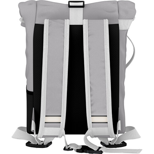 Rolltop Rucksack Comfort , hellgrau / weiss, Sublimation-fabric 200g - Polyester (PU), 29,50cm x 13,00cm x 33,00cm (Länge x Höhe x Breite), Bild 2