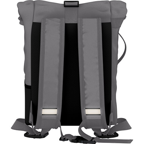 Rolltop Rucksack Comfort , delfingrau, Sublimation-fabric 200g - Polyester (PU), 29,50cm x 13,00cm x 33,00cm (Länge x Höhe x Breite), Bild 2