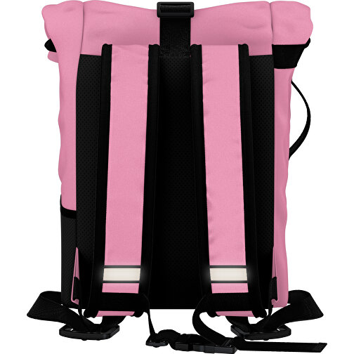 Rolltop Rucksack Comfort , hellpink / schwarz, Sublimation-fabric 200g - Polyester (PU), 29,50cm x 13,00cm x 33,00cm (Länge x Höhe x Breite), Bild 2