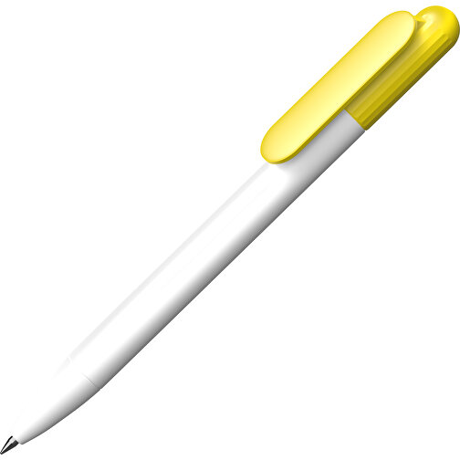 Prodir DS6S TMM Twist Kugelschreiber , Prodir, bright yellow / weiss, Kunststoff, 12,46cm x 1,40cm (Länge x Breite), Bild 1