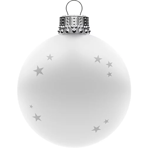 Boule de Noël moyenne 66 mm, couronne argentée, mate, Image 1