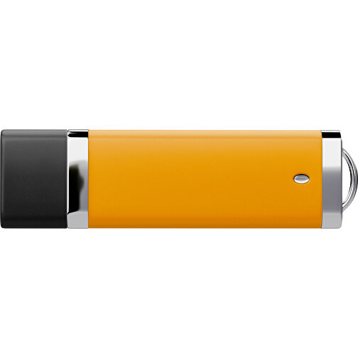 PromoPerfect USB-STICK 2.0 PLASTIK , kürbisorange / schwarz MB , 65 GB , Gummiplastik, Kunststoff MB , 7,00cm x 0,70cm x 2,00cm (Länge x Höhe x Breite), Bild 2