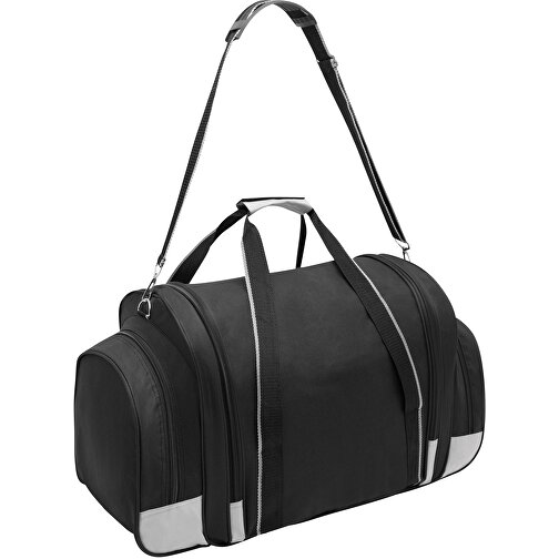 Reisetasche ICELAND , grau, schwarz, 600D Polyester, 60,00cm x 29,00cm x 33,00cm (Länge x Höhe x Breite), Bild 2