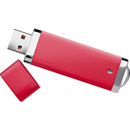 PromoPerfect USB-STICK 2.0 PLASTIK , dunkelrot MB , 8 GB , Gummiplastik, Kunststoff MB , 7,00cm x 0,70cm x 2,00cm (Länge x Höhe x Breite), Bild 1