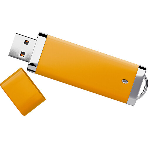 PromoPerfect USB-STICK 2.0 PLASTIK , kürbisorange MB , 8 GB , Gummiplastik, Kunststoff MB , 7,00cm x 0,70cm x 2,00cm (Länge x Höhe x Breite), Bild 1