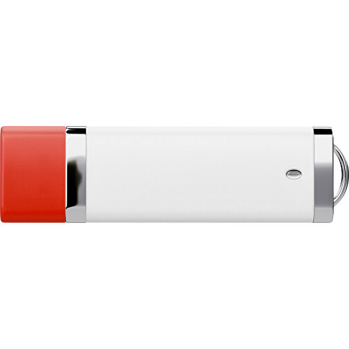 PromoPerfect USB-STICK 2.0 PLASTIK , weiß / rot MB , 65 GB , Gummiplastik, Kunststoff MB , 7,00cm x 0,70cm x 2,00cm (Länge x Höhe x Breite), Bild 2